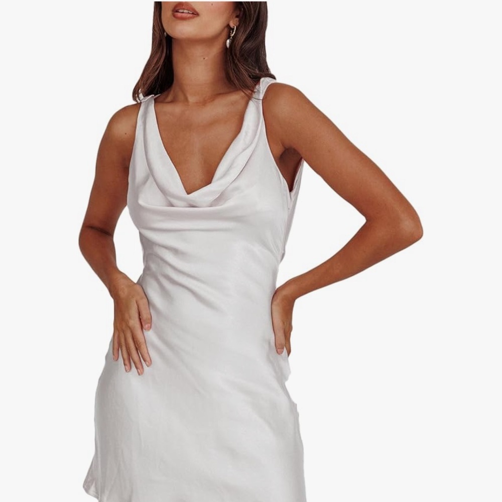 White Satin Dress